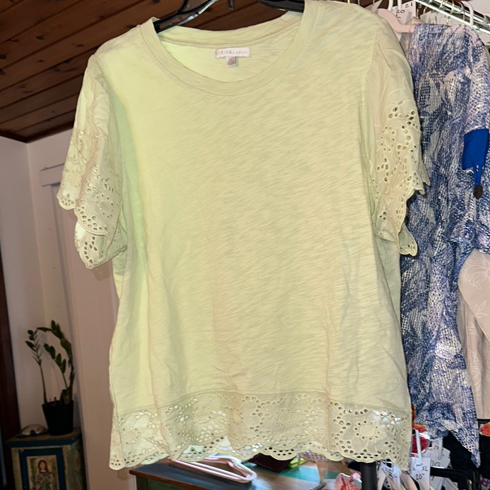 Design History Green Boxy Embellished Blouse